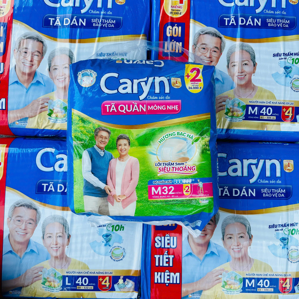 Bỉm Quần Caryn M32 L28 XL24 #bỉm già caryn #caryn #tã quần già Caryn #Merzy M16 L14 XL12 #tã caryn #