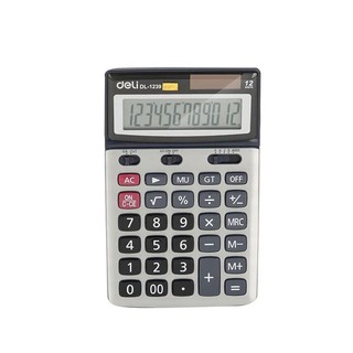 Máy tính văn phòng DELI 12 số 2 nguồn (dùng pin kết hợp năng lượng mặt trời) 1239