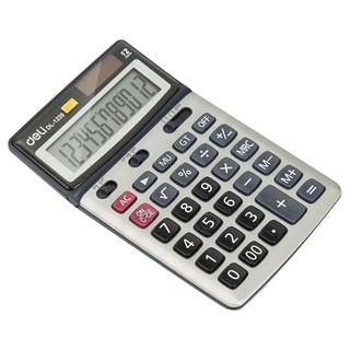 Máy tính văn phòng DELI 12 số 2 nguồn (dùng pin kết hợp năng lượng mặt trời) 1239