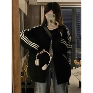  Áo Khoác Nỉ Bông 3 Sọc Nam Nữ From Rộng APT Unisex Áo Khoác Thể Thao Chất Vải Nỉ Bông Dày 