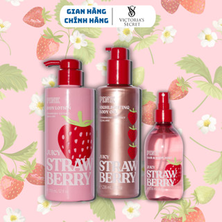 Body Mist Victoria Secret Chính Hãng Juicy Strawberry, Xịt Thơm Body Toàn Thân Hương Nước Hoa 236ml