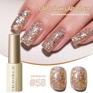  FRESCOBALDI 6ml Sơn móng tay gel nhũ lấp lánh màu sâm panh mới bóng thích hợp cho tiệm làm móng 