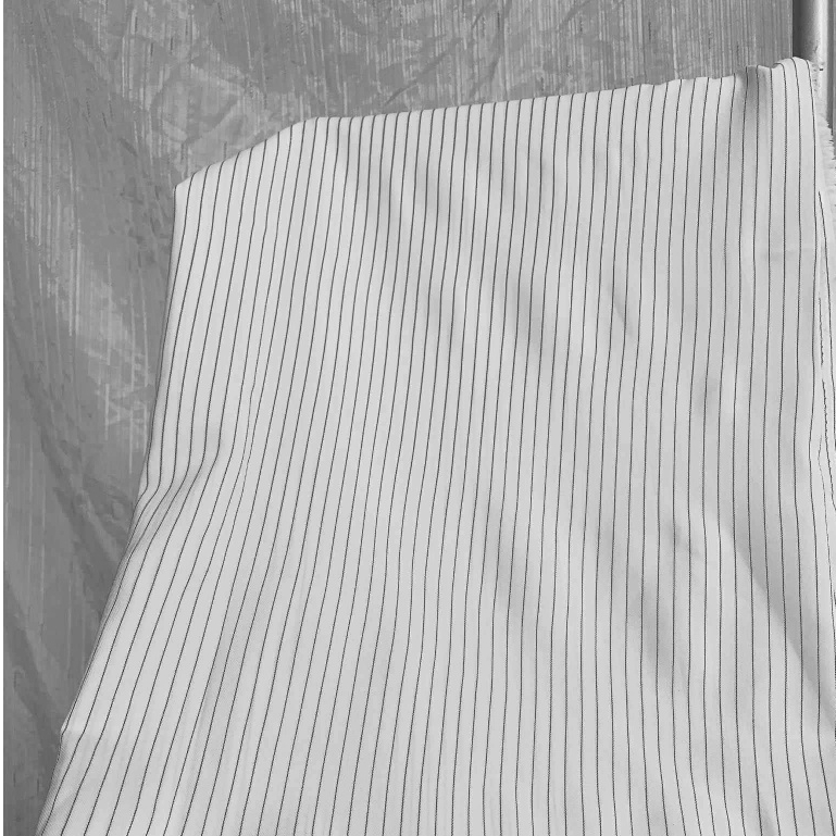 Vải Bố trắng sọc đen BÁN LẺ GIÁ SỈ may Vest, váy công sở, blazer nữ,... cao cấp