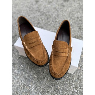  Ngocanh6959 SALE G873 Giày loại 1 da lộn loafer màu nâu nữ phong cách tiểu thư sang trọng Hàn Quốc loại 1 NEW Ord 