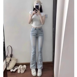 Quần Jean Ống Loe Nữ Lưng Cao Phong Cách Thời Thượng Size Nhỏ Cho Nữ 1m45 1m50 1m55 Size XS Dài 90cm