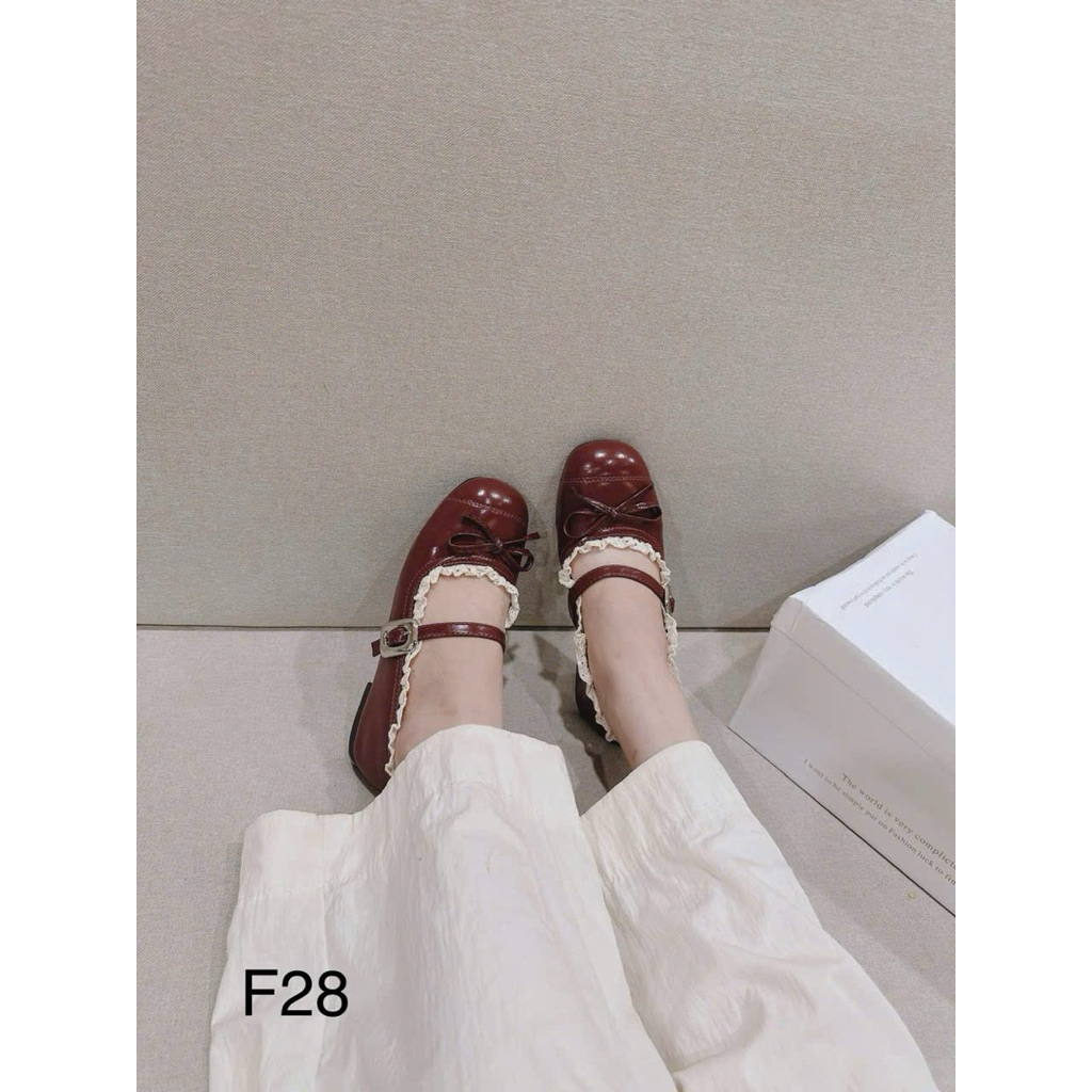 Giày Marry Jane Ren Bánh Bèo Khoá Cạnh