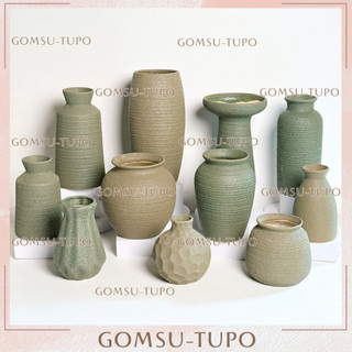  Lọ hoa màu Pastel SAN HÔ XANH P2 decor gốm sứ gomsutupo Bát Tràng 
