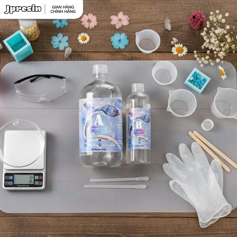 Keo Epoxy Resin 3A:1B Cứng Trong Suốt [FULL SET]