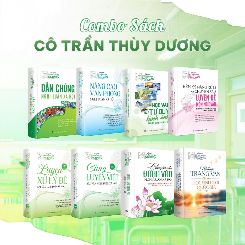 Combo sách Ngữ Văn cô Trần Thùy Dương: Dẫn chứng NLXH, Nâng cao văn phong, HSGQG Ngữ Văn, Tư duy hìn