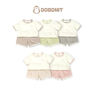 COMBO 2 Bộ quần áo cộc cho bé Dobonit, đồ cộc tay bé trai bé gái mặc nhà màu pastel, size từ 10-18Kg