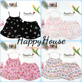 Bộ Lanh Nữ, Bộ Tole Nữ Đùi Dây Bèo Tầng hàng VNXK 42-68kg cao cấp có Bigsize - Happyhouse93