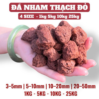 [5kg/10kg]Đá Lava đỏ (đá núi lửa) – size 3–5mm đến 20–50mm – cho sen đá, xương rồng, thủy sinh