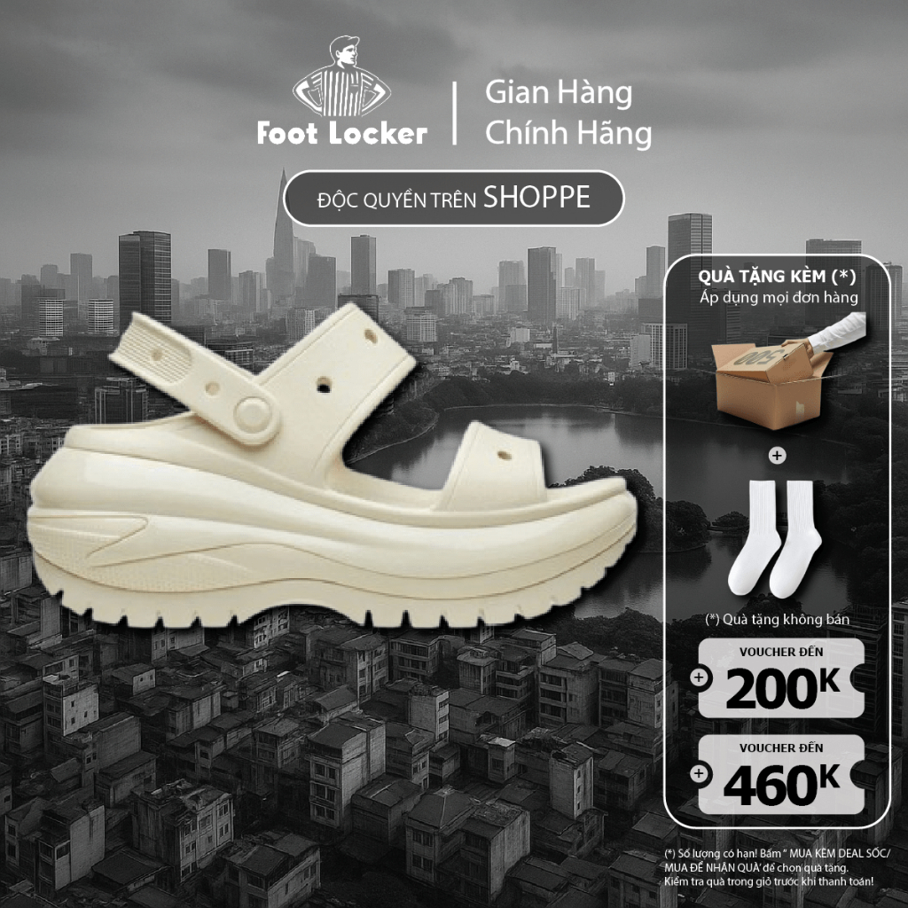 [ CHÍNH HÃNG ] SANDAL UNISEX CROCS MEGA CRUSH - BONE ..