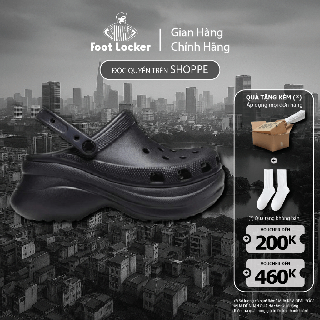 [ CHÍNH HÃNG ] WOMEN'S CROCS BAE CLASSIC CLOG Bank ( dép đế cao ) - Foot Locker