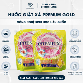  Nước giặt xả Enzyme sinh học Premium Gold 3L hương nước hoa nồng nàn thơm lâu cho quần áo 