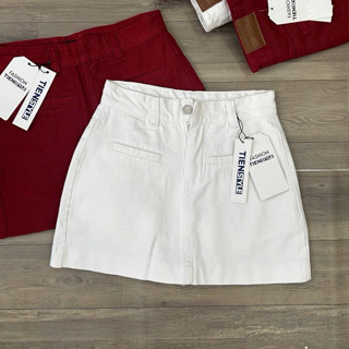  TIENSTYLE - Chân váy jean chữ A Bigsize túi âm lai to có lót quần đơn giãn 80kg Size XS 4XL 