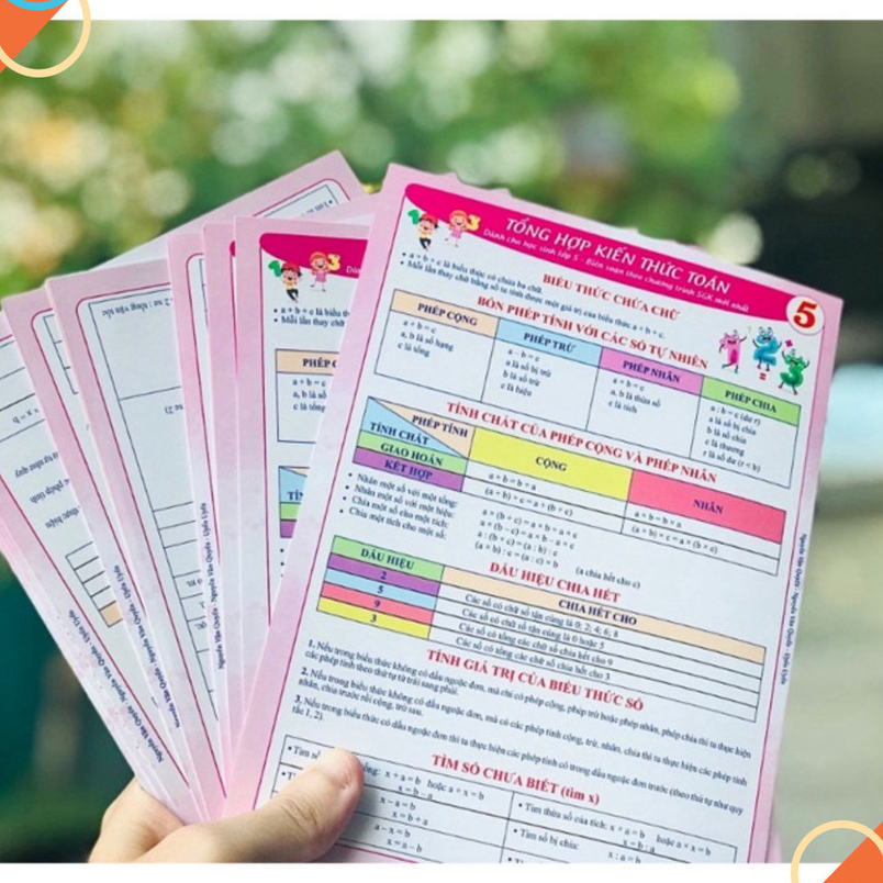 KIẾN THỨC Cho Bé: Công Thức Toán Tiểu Học - Công Thức Toán Tiếng Việt Tiểu Học - Từ Lớp 1 -5