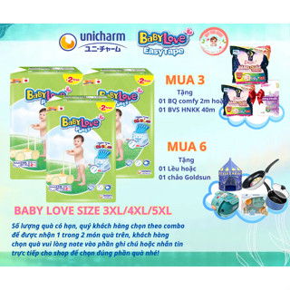 [MUA THEO COMBO 3 HOẶC 6 KÈM QUÀ TẶNG] Tã/Bỉm quần tiết kiệm Baby Love size 3XL33+2/4XL33+2/5XL33+2 - Kim Ngọc