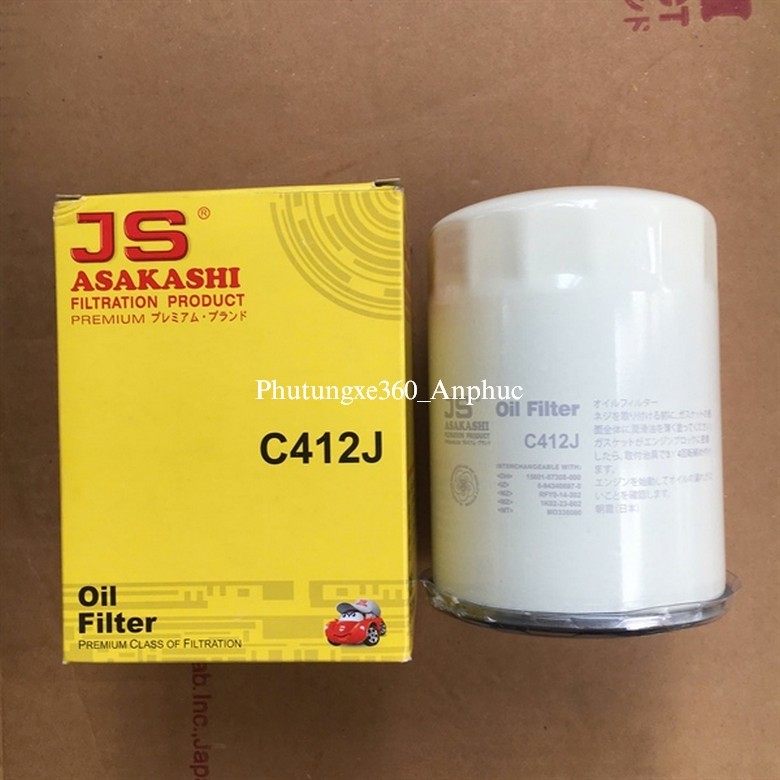 Lọc Dầu Nhớt Xe Tải Isuzu 1.9T, ISUZU QKR55/91PS - QKR230 - QKR270 #JS Asakasahi C412J /8943604271