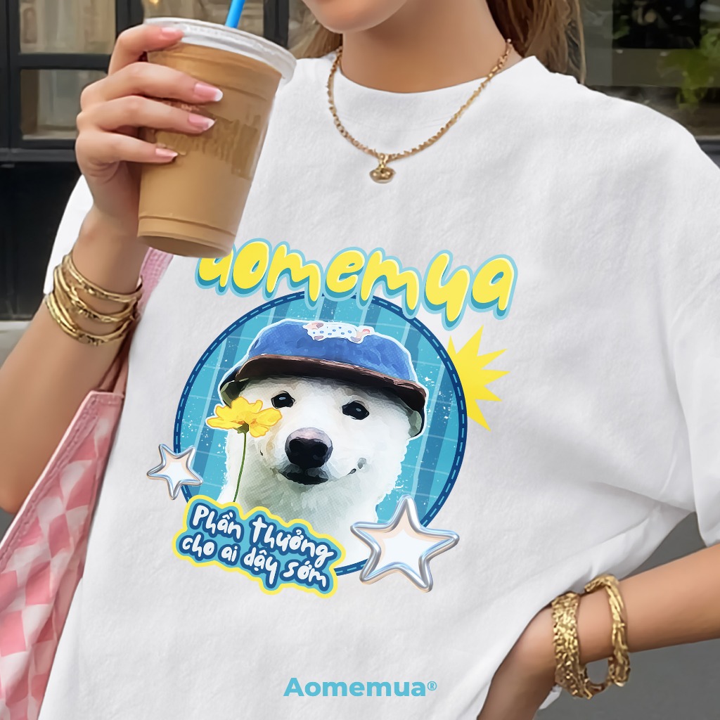 CHÍNH HÃNG Áo thun Boxy " Cún iu" Cotton 100% - Áo Mẹ Mua