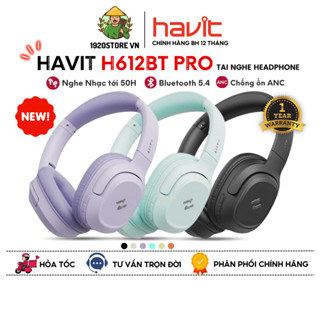  Tai Nghe Headphone Bluetooth HAVIT H612BT Pro Âm Thanh Stereo Chống Ồn ANC -30dB Nghe Đến 50H  - Chính Hãng BH 12T 