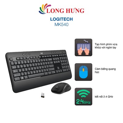 Combo chuột và bàn phím không dây Logitech MK540 - Hàng chính hãng