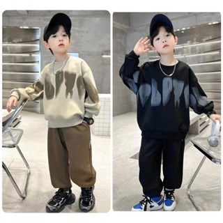  Bộ quần áo thu đông trẻ em 14-48kg dành cho bé trai mẫu Loang Đông chất nỉ da cá dày dặn chó bé trai giữ ấm tốt - B29 