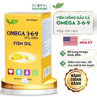 Viên dầu cá Omega 369 Nature Gift giảm mỡ máu, tốt cho não, mắt, tim mạch Hộp 100v