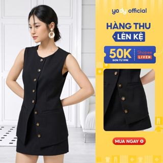 [Đồng giá] Bộ váy áo nữ YODY set ghi lê+chân váy ngắn, vải mềm mai, thiết kế thanh lịch WCST25S019