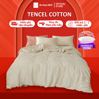 Bộ ga giường 5 món Hệ Thống Nệm Bộ vỏ chăn ga ra drap grap gối nệm đệm lụa tencel 40s phủ trải giường mùa hè mát lạnh