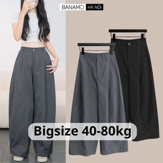 Quần gió kaki BIGSIZE Banamo Hà Nội quần form rộng có chun sau phong cách năng động dễ phối đồ 991