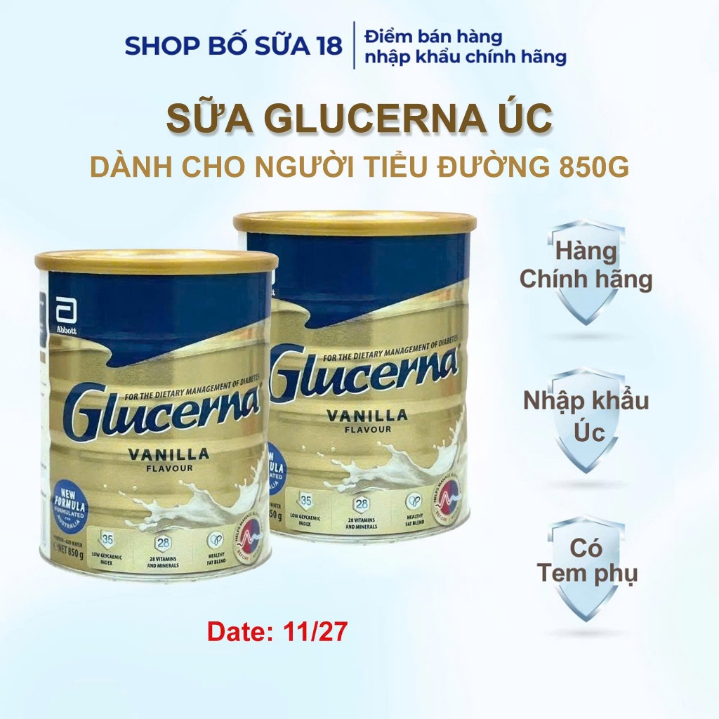 [DATE 2028] Sữa Glucerna Úc Cho Người Tiểu Đường 850G