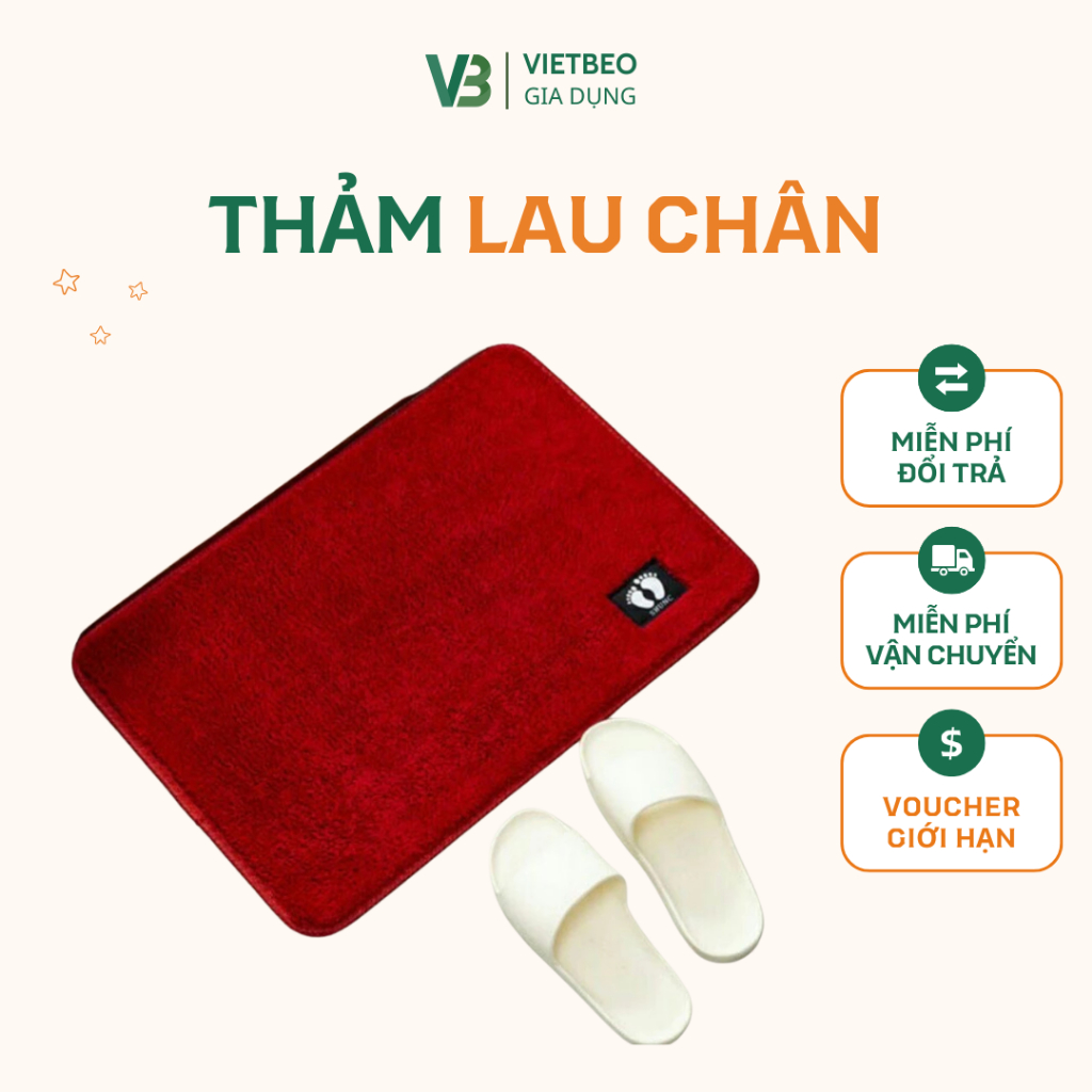 ( Combo 3 ) Thảm Lau Chân Siêu Mịn Didooglt Thấm Hút Tốt 40*60cm Hình Bàn Chân  Đế Cao Su Chống Trượ