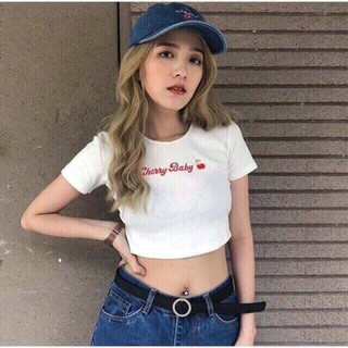 Áo Croptop Nữ Thun Tăm Ôm Body Màu Trắng – Croptop Tay Ngắn Form Đẹp Hot Trend