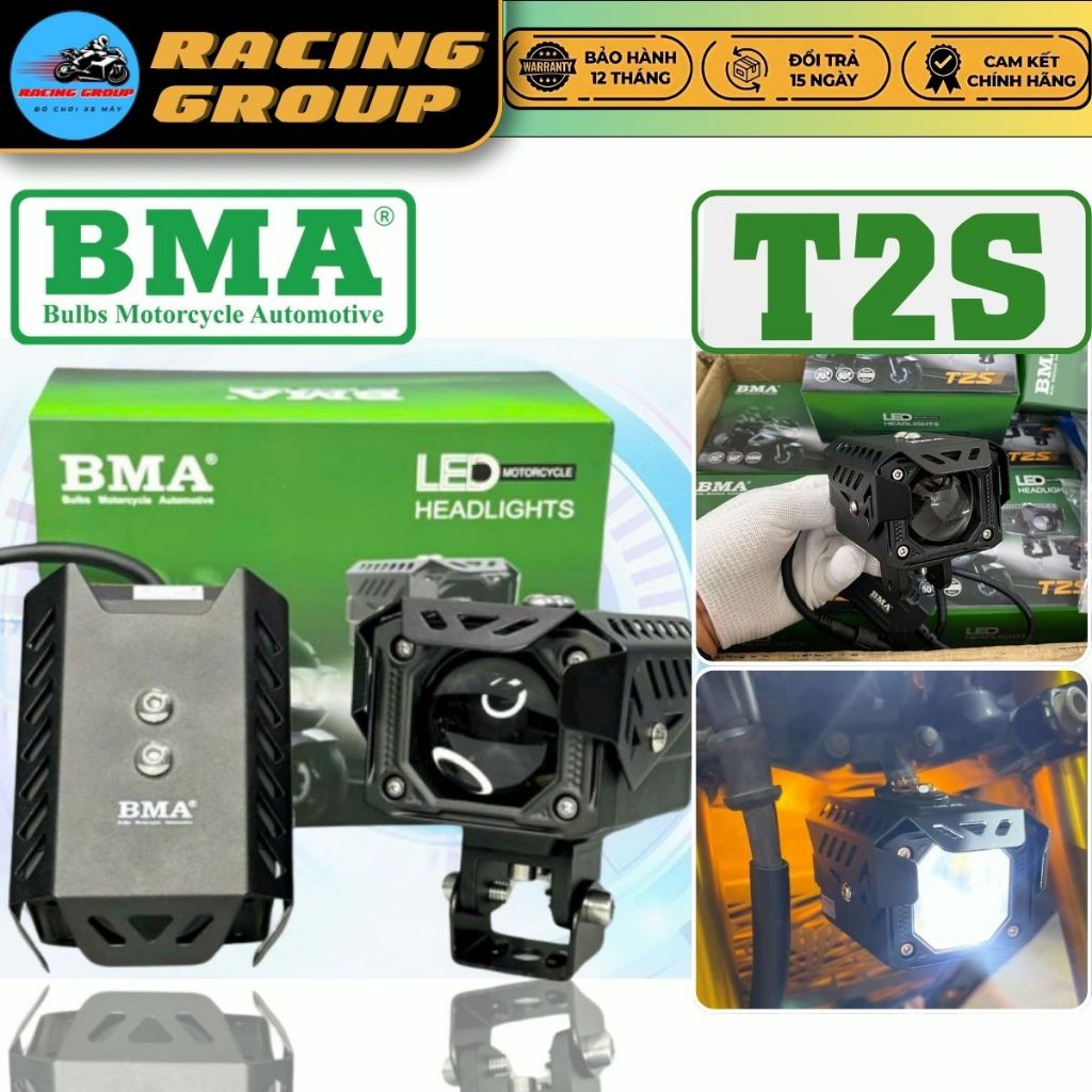 Đèn Trợ Sáng Bi Cầu BMA T2S Công Suất 50W Có Mặt Cắt Chống Chói, Chống Nước IP68 - Bảo Hành 1 Năm