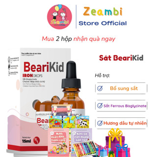 Sắt BeariKid Iron Drops, Sắt Zeambi Chai 15ml - Bổ sung sắt hữu cơ dạng nhỏ giọt
