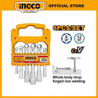 Bộ 6 đầu tuýp L INGCO LASWT0601 kích thước 7-14mm