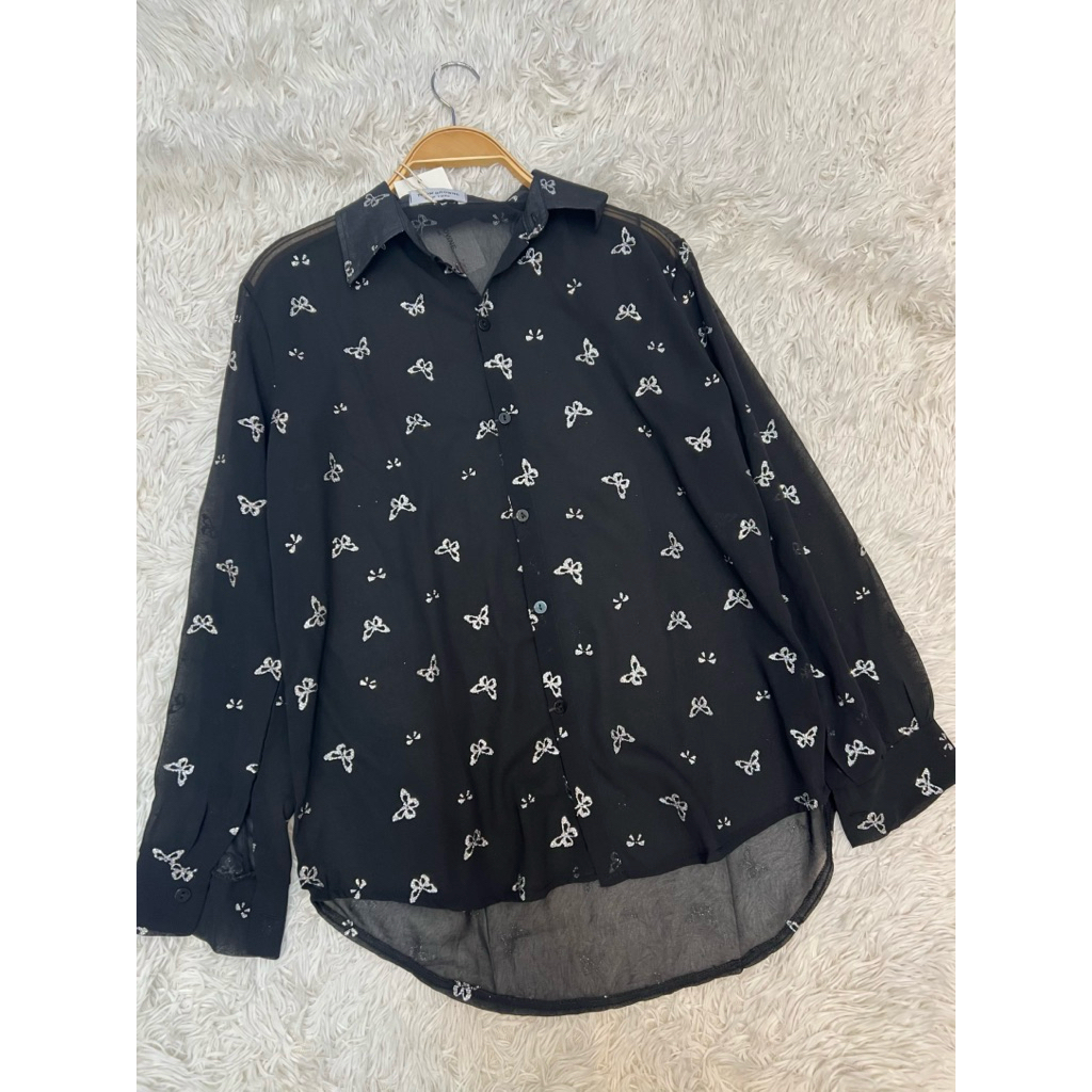 Áo Sơ Mi Nữ Sang Chảnh, Sơ Mi Nữ Tay Dài Xuyên Thấu Chất Vải Tơ Nhũ Mỏng Chữ X Sang Chảnh Cao Cấp Form Rộng Giấu Quần | BigBuy360 - bigbuy360.vn