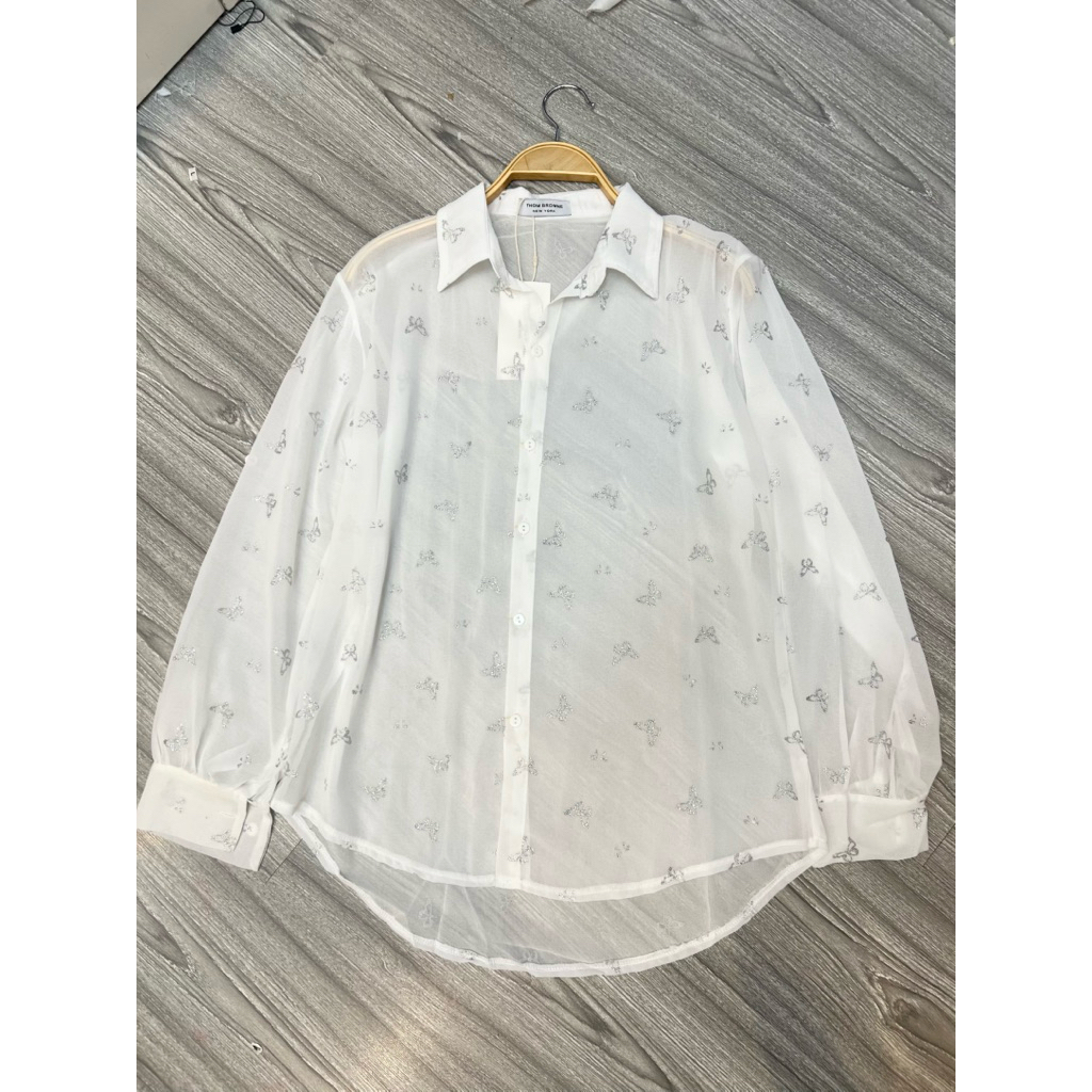 Áo Sơ Mi Nữ Sang Chảnh, Sơ Mi Nữ Tay Dài Xuyên Thấu Chất Vải Tơ Nhũ Mỏng Chữ X Sang Chảnh Cao Cấp Form Rộng Giấu Quần | BigBuy360 - bigbuy360.vn