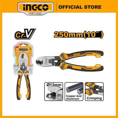 INGCO Kìm cắt cáp thép CrV tay cầm 3 màu 10 inch HCCB0210