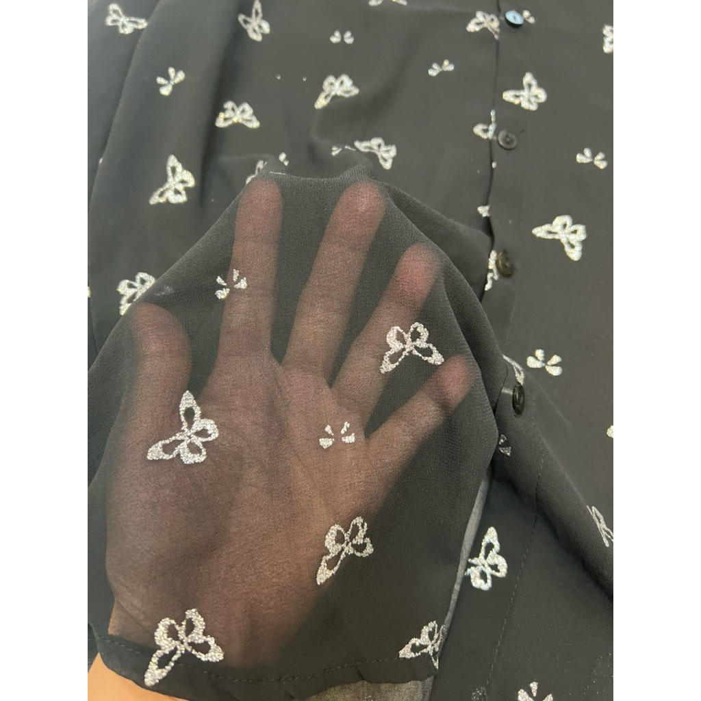 Áo Sơ Mi Nữ Sang Chảnh, Sơ Mi Nữ Tay Dài Xuyên Thấu Chất Vải Tơ Nhũ Mỏng Chữ X Sang Chảnh Cao Cấp Form Rộng Giấu Quần | BigBuy360 - bigbuy360.vn