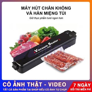 Máy Hút Chân Không Thực Phẩm Kèm Hàn Miệng Túi, Tặng Kèm 10 Túi Hút, Bảo Hành 2 Năm, Dụng Cụ Nhà Bếp