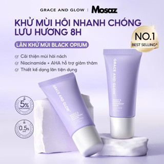  Lăn khử mùi Grace & Glow Black Opium Smooth Deodorant Serum sáng da ngăn ngừa mồ hôi với Niacinamide và AHA 