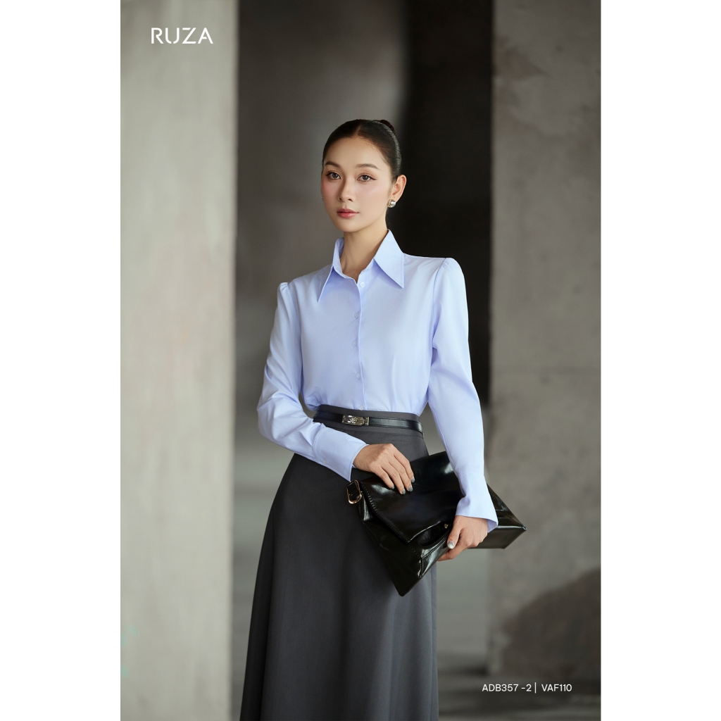Áo sơ mi nữ tay dài RUZA kiểu dáng sang trọng thời trang công sở thanh lịch ADB357