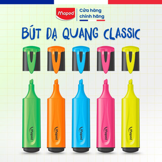 Bút Dạ Quang Classic Maped - 5 Màu Highlight, Không Lem, An Toàn, Thương Hiệu Pháp [Chính Hãng]