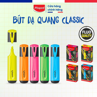 Bút Dạ Quang Classic Maped - 5 Màu Highlight, Không Lem, An Toàn, Thương Hiệu Pháp [Chính Hãng]