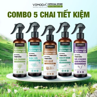  Combo 5 chai Xịt phòng tinh dầu Vemoda xua đuổi muỗi và côn trùng. Làm thơm phòng & khử mùi nhanh chóng 