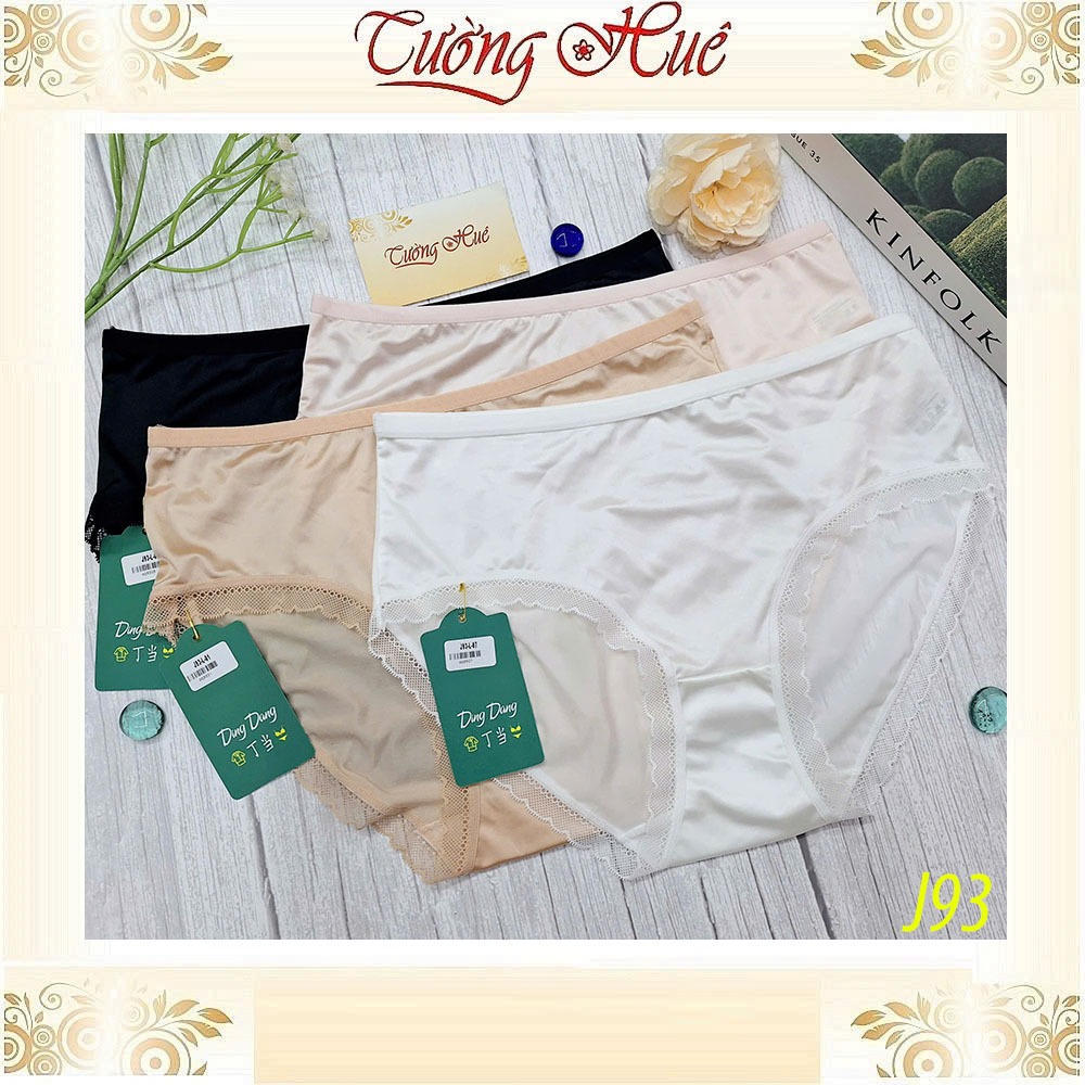 Quần lót nữ lụa lạnh mát phối ren mềm Ding Dang J93