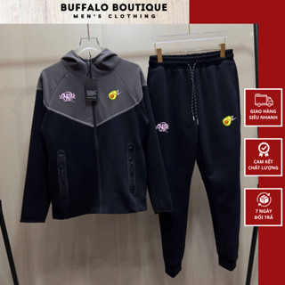 Bộ Quần Áo Nam Mùa Đông Loaei Teck In Logo Hồng Siêu Đẹp - Bộ Hoodie Nam Loaei Teck Phối Màu Siêu Chất