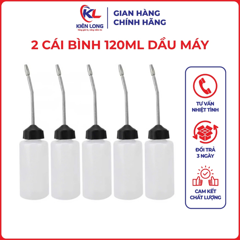 Bình Dầu Máy May 120ml (2 Cái) – Dầu Bôi Trơn Đa Năng Cho Máy May, Ốc Vít, Quạt Điện, Ổ Khóa
